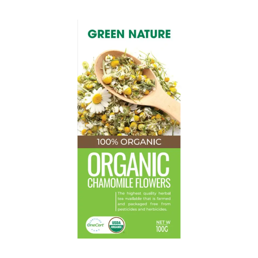 Trà Hoa Cúc La Mã Nguyên Bông Hữu Cơ, Organic Chamomile Flowers (100g) - GREEN NATURE